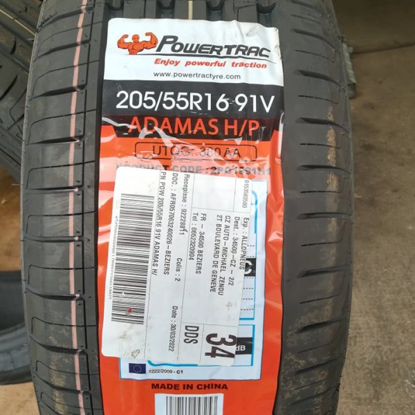 
            205/55R16 Powertrac adamas h/p
    

                        91
        
                    V
        
    
    Passenger car

