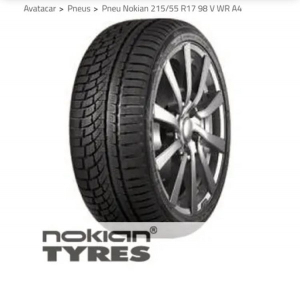 
            215/55R17 Nokian Pneu hiver Wr4
    

                        98
        
                    V
        
    
    Легковой автомобиль

